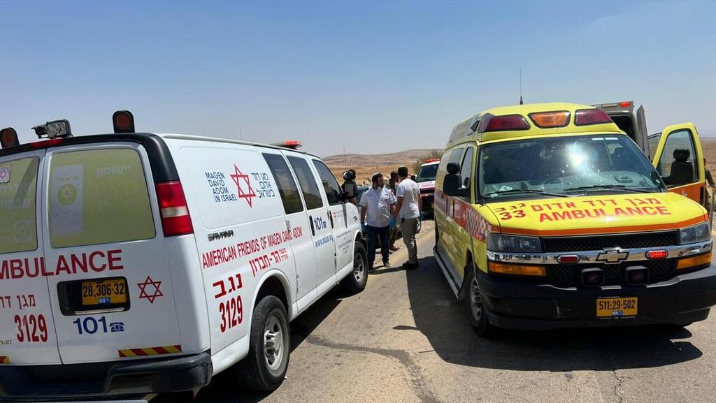 זירת תאונת הדרכים בכביש 80 סמוך להר עמשא