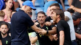 תומאס טוכל ואנטוניו קונטה בעימות בסיום המשחק