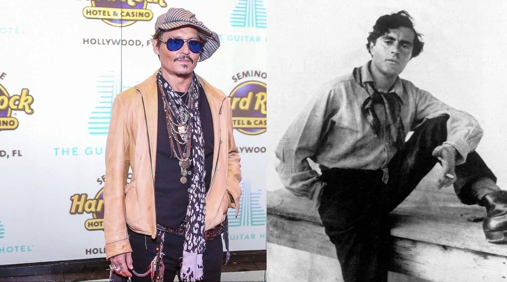 Johnny Depp circa 2019; Amedeo Modigliani circa 1918