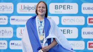 אנסטסיה גורבנקו עם דגל ישראל