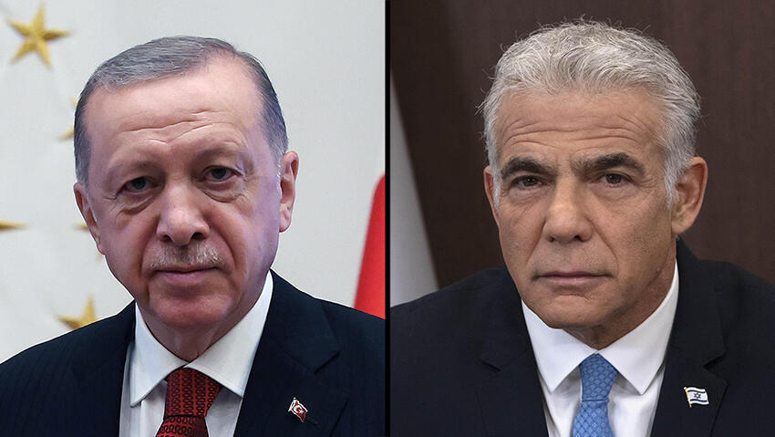 ראש הממשלה יאיר לפיד ונשיא טורקיה רג'פ טאיפ ארדואן