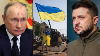 נשיא אוקראינה וולודימיר זלנסקי נשיא אוקראינה ולדימיר פוטין יום עצמאות אוקראינה