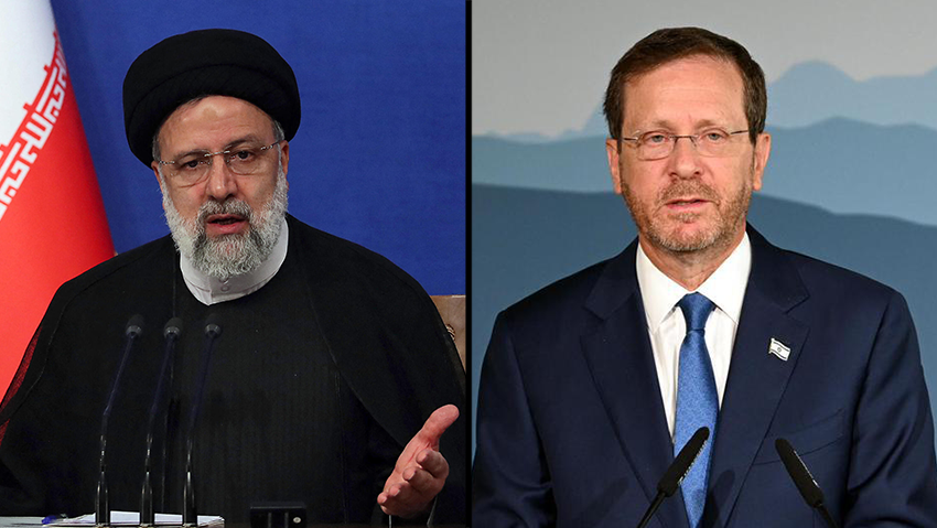 יצחק הרצוג נשיא איראן איברהים ראיסי מסיבת עיתונאים שנה לכהונתו הסכם הגרעין 