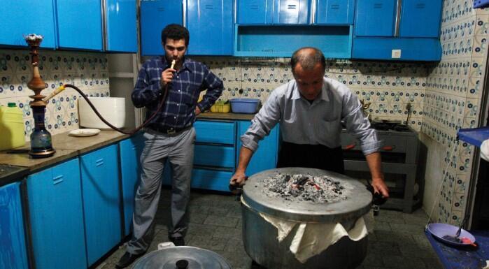 The kitchen of a kosher restaurant in Isfahan 