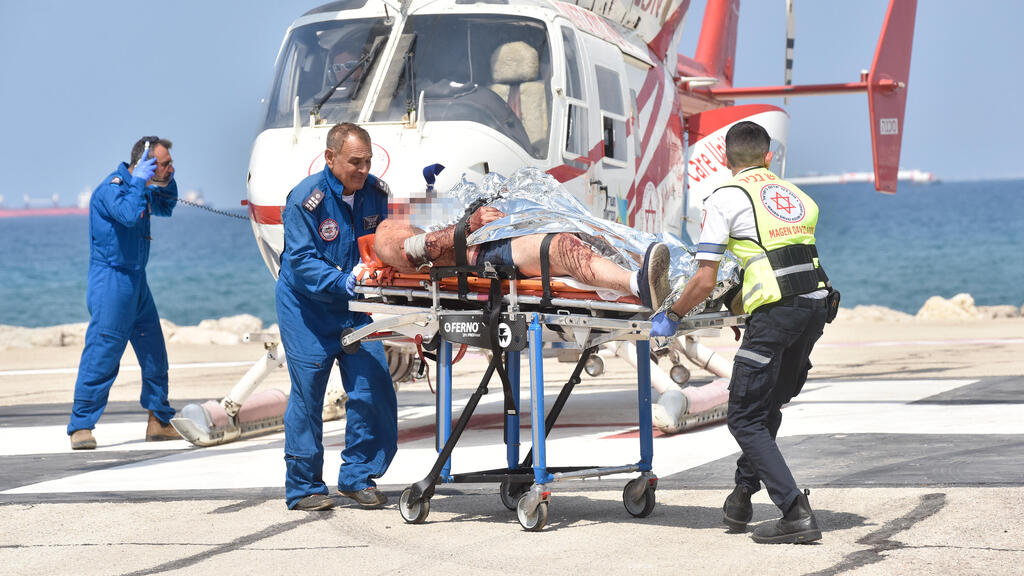 פינוי הפצועים לבית החולים רמב''ם, בחיפה