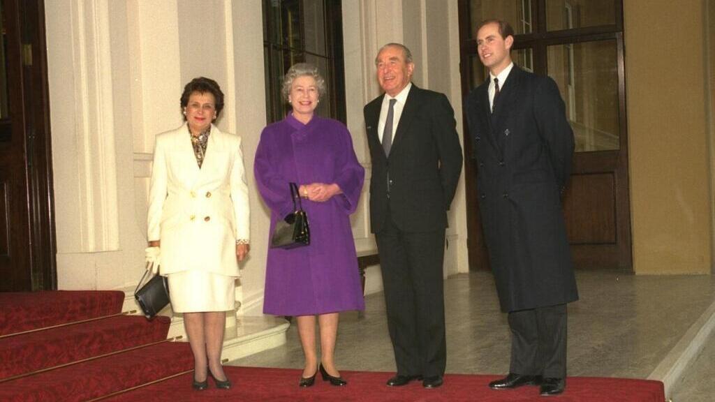 Then president Chaim Herzog and his wife Ora with Queen Elizabeth II and Prince Philip 