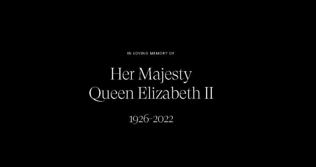 הודעה על מותה של המלכה אליזבת מתוך האתר של הנסיך הארי ומייגן מרקל