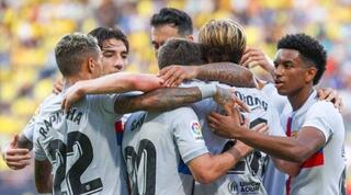 שחקני ברצלונה חוגגים