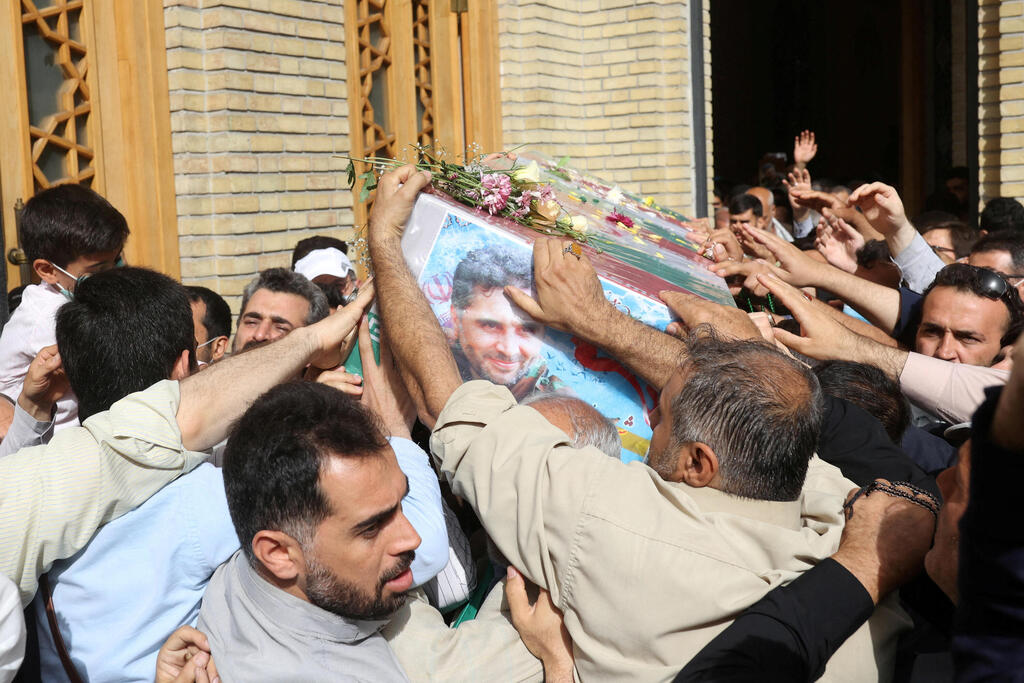 Funeral of assassinated Hassan Sayad Khodai in Tehran in May 