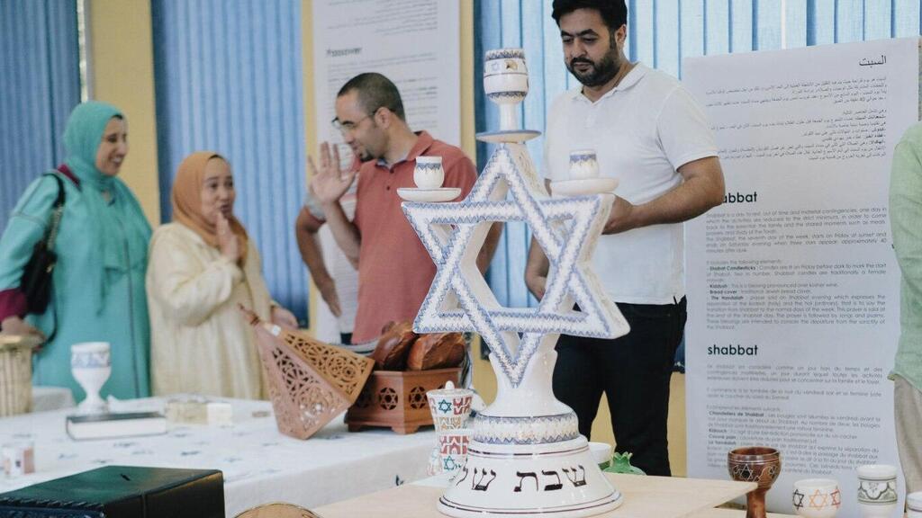 Judaica created by local Muslims on display at the Rebuilding Our Homes exhibit opening at the Mohammed V Foundation in Fez 