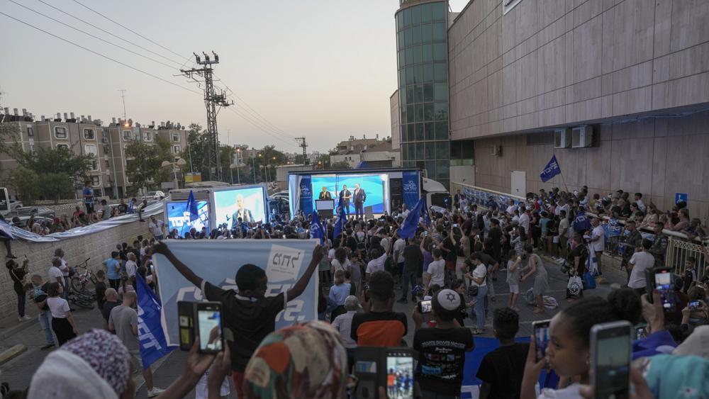Benjamin Netanyahu gives election speech 