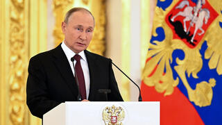 מלחמת רוסיה אוקראינה נשיא רוסיה ולדימיר פוטין ב מוסקבה ב 20 ספטמבר 2022