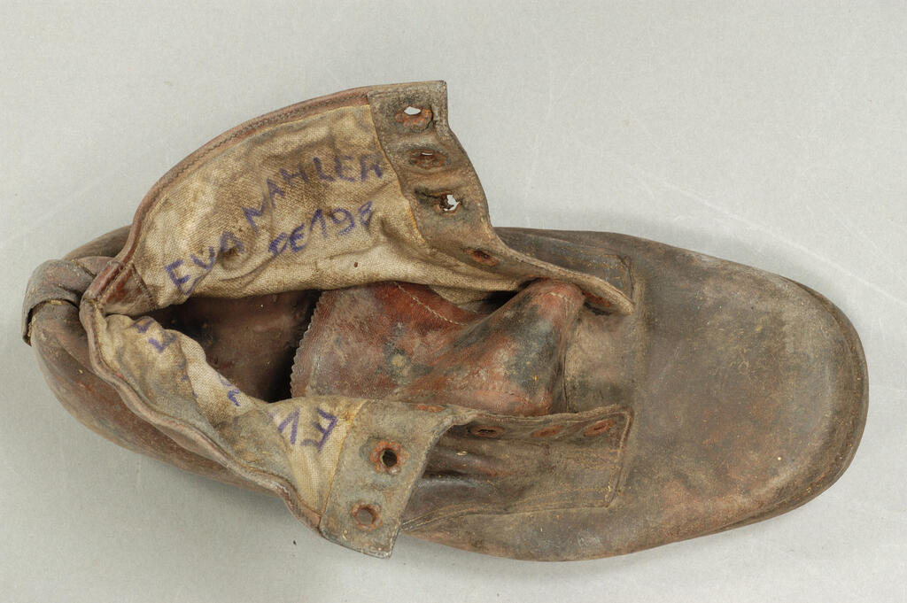 A shoe of one victim of the Nazis, found in Auschwitz 