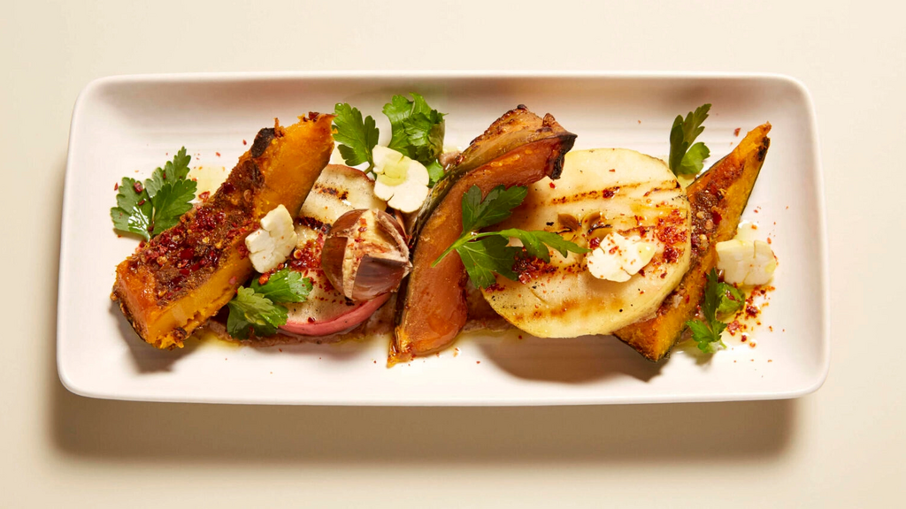 Grilled Pumpkins, Apples and Chestnuts 