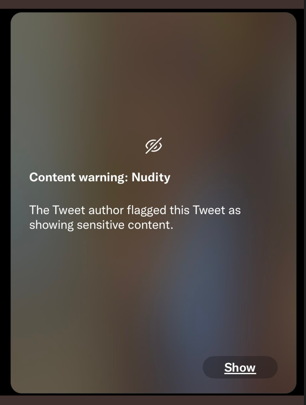 Предупреждение о фото с обнаженным телом 