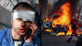 שריפה מתקפת טילים על קייב אוקראינה