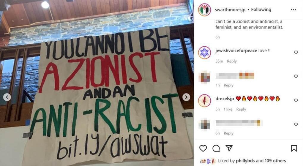 Justice for Palestine sign in college campus 