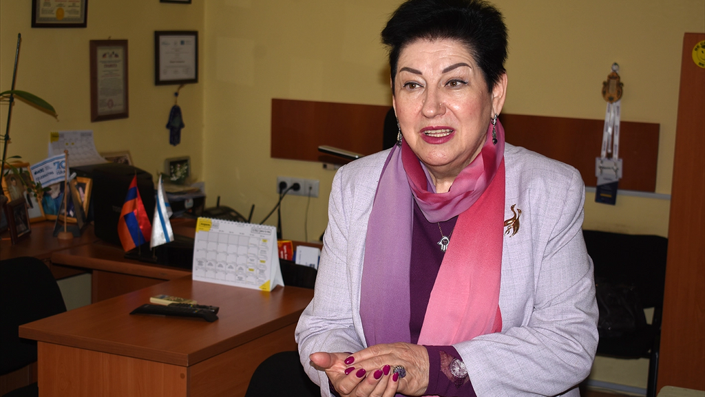Rimma Varzhapetyan, chair of the Armenian Jewish community, at her Yerevan office 