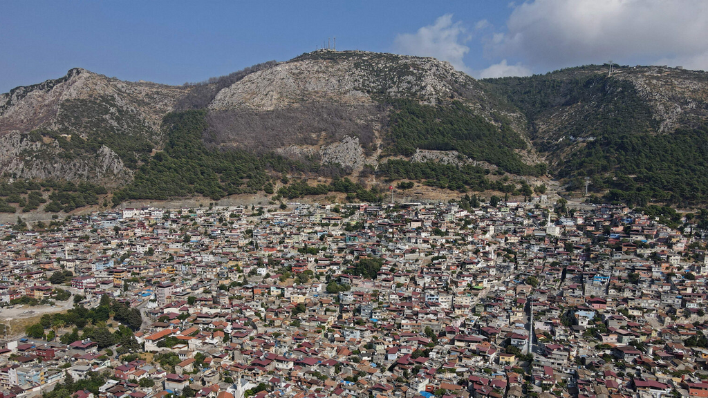 An aerial view shows the city of Antakya, Turkey, Aug. 21, 2022 