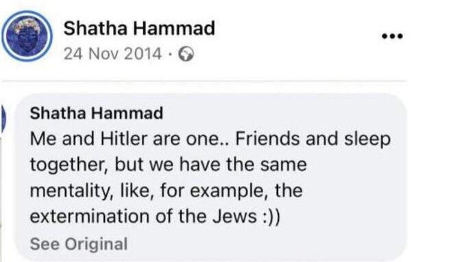 Shatha Hammad's old social media posts in which she praised Adolf Hitler 