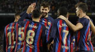 שחקני ברצלונה חוגגים