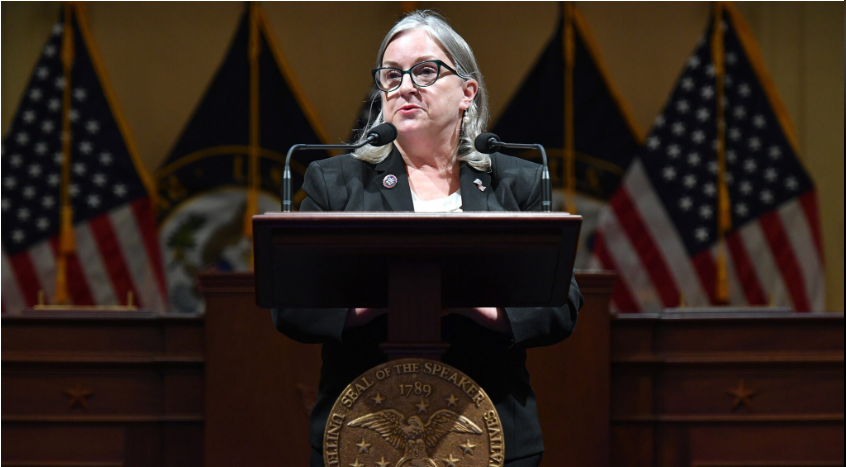 Susan Wild speaks as members of Congress share their recollections on the first anniversary of the attack on the U.S. Capitol, Jan, 6, 2022 (Photo: Mandel Ngan/Pool/Getty Images via JTA) Susan Wild speaks as members of Congress share their recollections on the first anniversary of the attack on the U.S. Capitol, Jan, 6, 2022