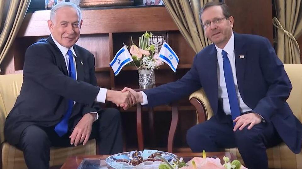 Benjamin Netanyahu meets with President Isaac Herzog (Photo: Omer Miron) הרצוג ונתניהו לאחר פגישתם