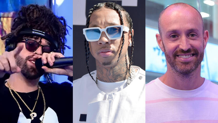 Itai Peled, Tyga, Jimbo J (Photo: Yaron Brenner, AP, Eli Segal) ג'ימבו ג'יי, טייגה ופלד