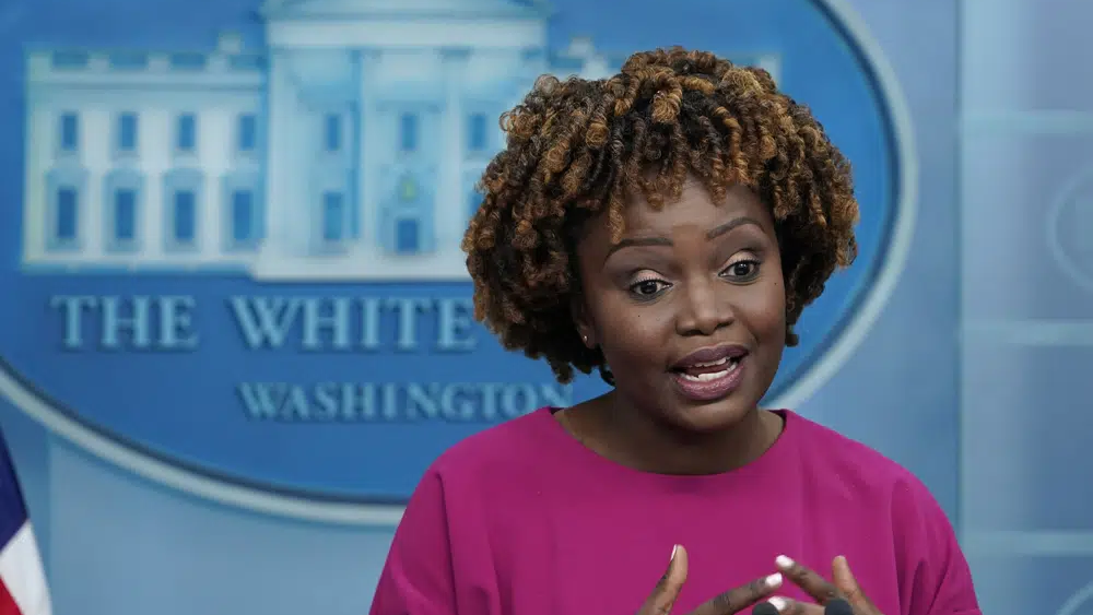 White House press secretary Karine Jean-Pierre (Photo: AP / Susan Walsh) White House press secretary Karine Jean-Pierre speaks during the daily briefing at the White House in Washington, Monday, Dec. 12, 2022