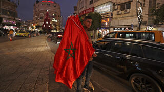 חנות ברמאללה עם דגל מרוקו