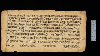 עמוד מתוך עותק מהמאה ה-18 של הספר Dhātupāṭha מאת פאניני, אשר נמצא בספריית אוניברסיטת קיימברידג'