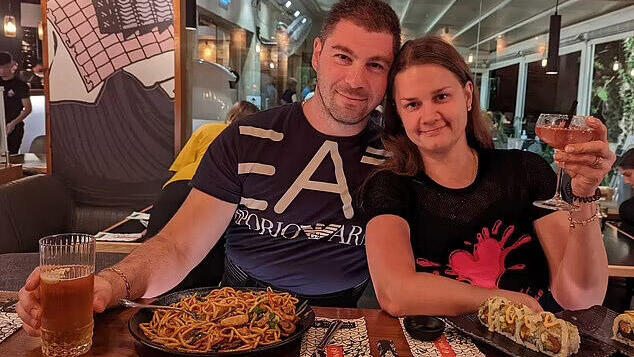 Alexey Brayman and his wife (From Facebook) אלכסיי בריימן הנאשם בריגול לרוסיה ואשתו דריה