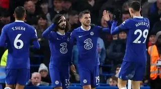 שחקני צ'לסי חוגגים