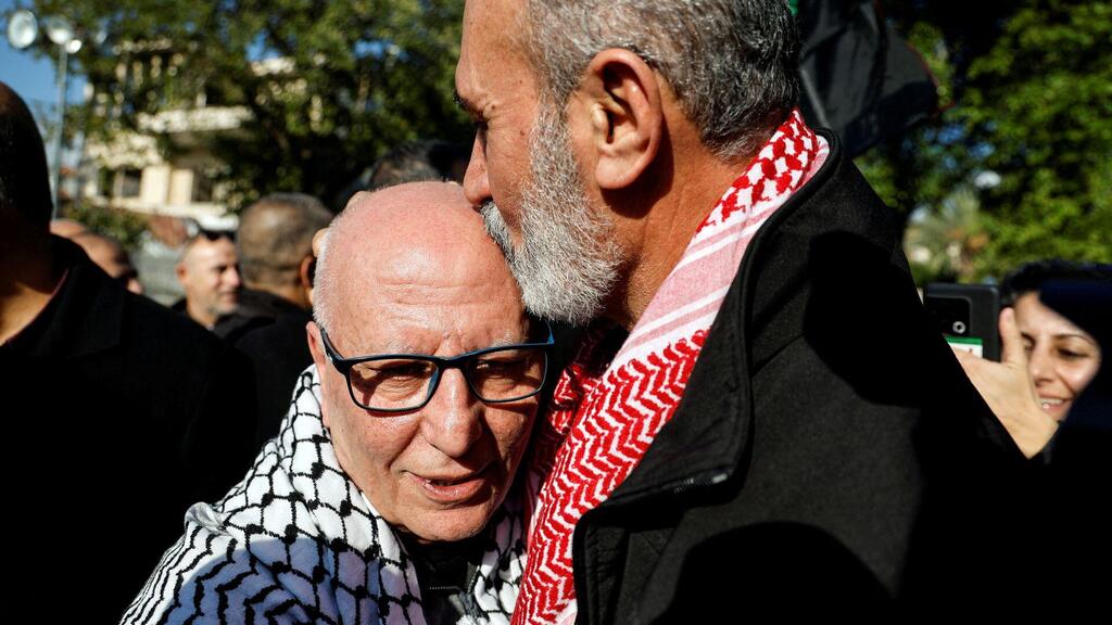 Longest serving Palestinian prisoner, Karim Younis, is welcomed at his village, after he was freed from Israeli jail earlier today, in Ara, Israel January 5, 2023 