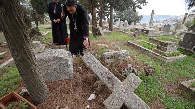 Christian cemetery desecrated