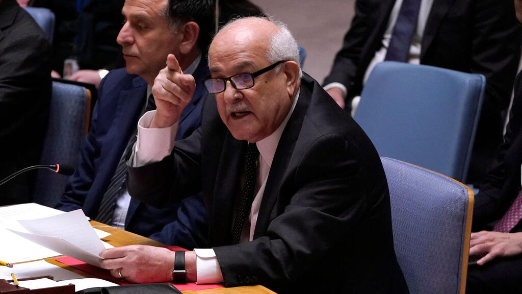 Palestinian U.N. Ambassador Riyad Mansour (Photo: AFP) ריאד מנסור