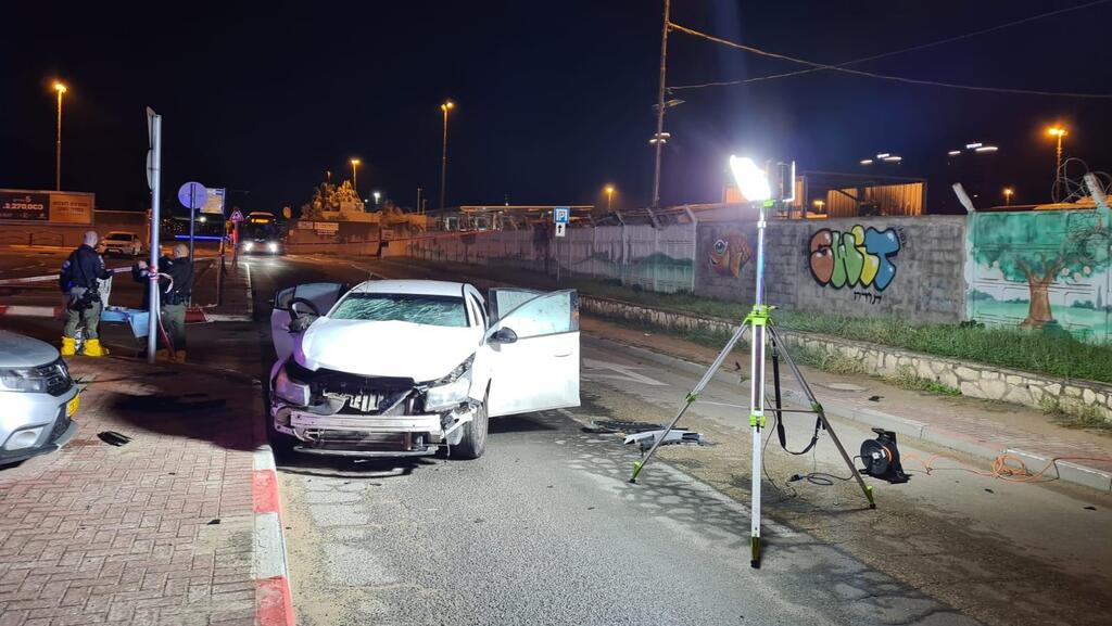 זירת פיצוץ הרכב בחניון, סמוך לתחנת הרכבת בנתניה