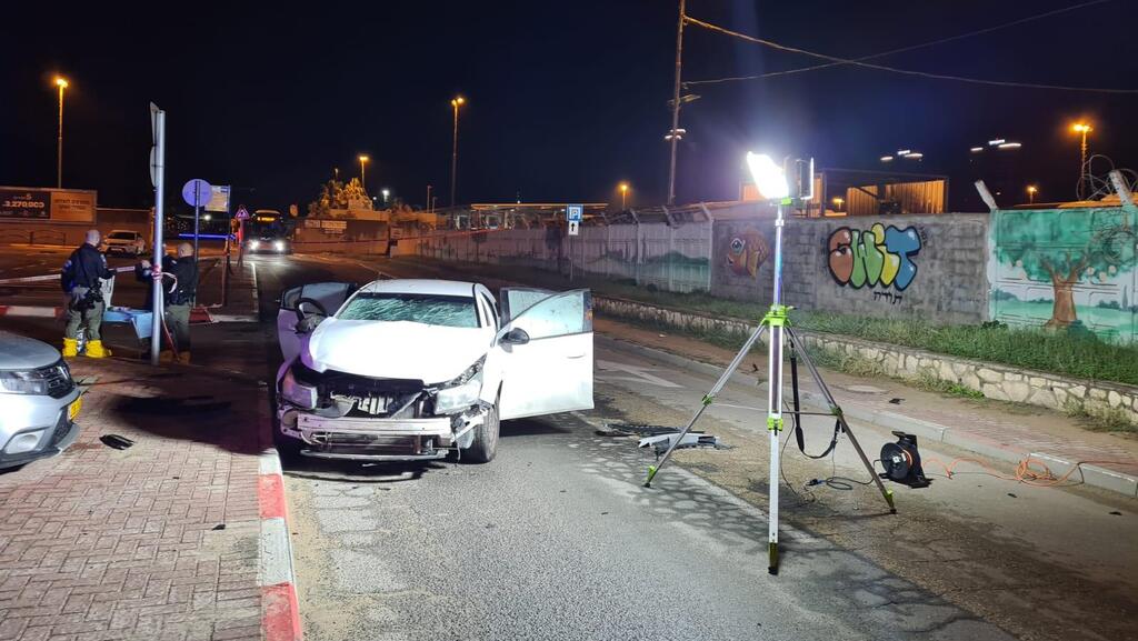 זירת פיצוץ הרכב בחניון, סמוך לתחנת הרכבת בנתניה