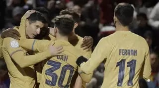 שחקני ברצלונה חוגגים