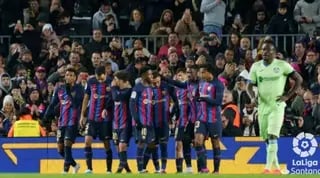 שחקני ברצלונה חוגגים