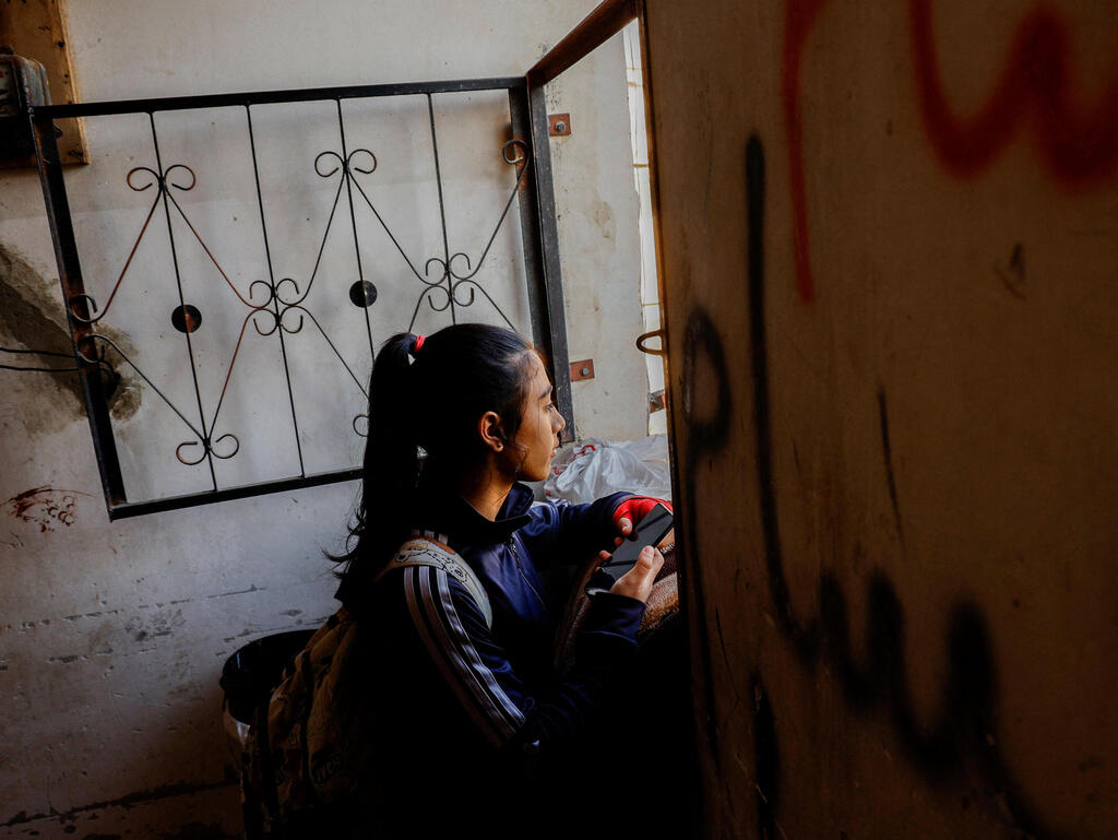 Farah Abu Al-Qomsan at home in Gaza 