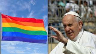 האפיפיור פרנסיסקווס מיסה ודגל הגאווה