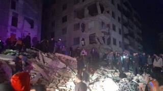 בניין שקרס בחאמזה, סוריה