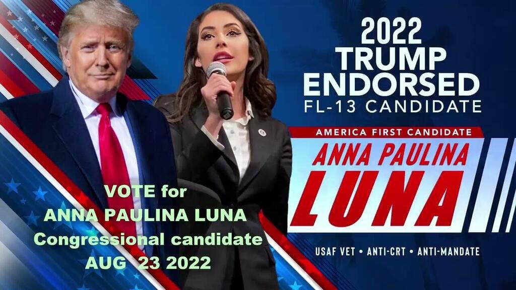 Anna Paulina Luna campaign poster with Trump 