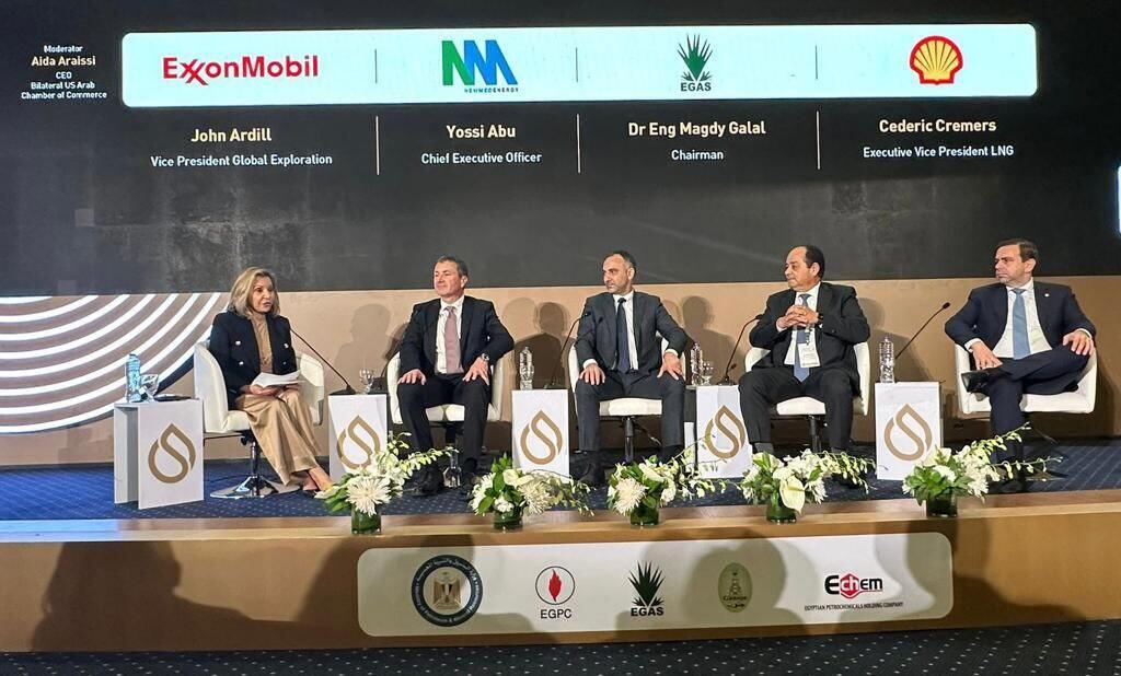 NewMed Energy CEO Yossi Abu (second from left) speaking at the Egyptian Energy Conference in Cairo (EGYPS 23) (Photo: NewMed Energy) NewMed Energy CEO Yossi Abu (second from left) speaking at the Egyptian Energy Conference in Cairo (EGYPS 23)