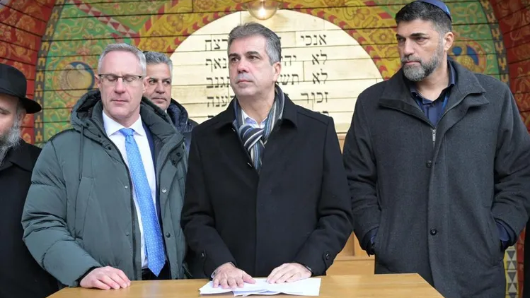 Israel's Foreign Minister Eli Cohen in Babi Yar, Ukraine 