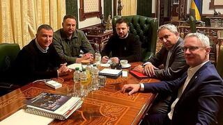  Элькин и Эдельштейн на встрече с президентом Зеленским в Киеве, февраль 2023 года 