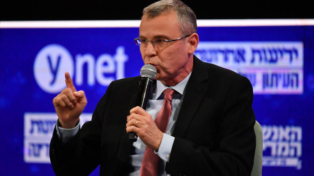 Justice Minister Yariv Levin at a conference organized by the Yedioth Ahronoth newspaper (Photo: Yoav Dudkevich) ועידת "האנשים של המדינה"