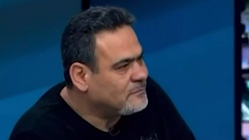 Moshe Hazan at Channel 13 studio (Photo: Screengrab) משה חזן