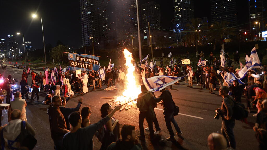 Protests in Tel Aviv (Photo: Tal Shahar) הפרות סדר באיילון